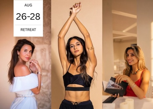 Three women featured in the Weekend in Womanhood retreat image